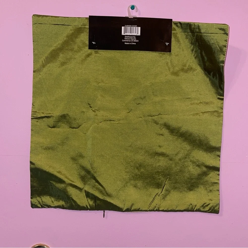 Y2K green decorative Fairycore square pillow pillowcase fairy cottage checker - Picture 2 of 2